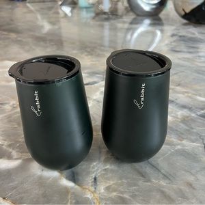 Two rabbit wine glasses with lids